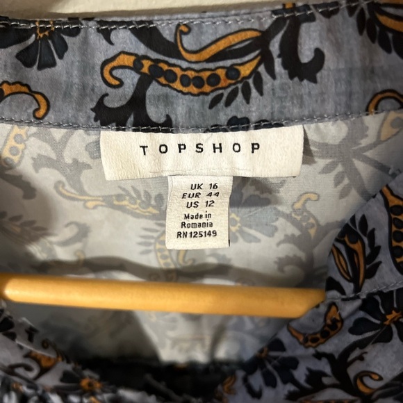 Top Shop Floral Silky Button Down Size 12 - Picture 4 of 10